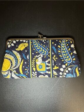 Vera Bradley kisslock Blue & Yellow Floral Pattern Clasp Wallet